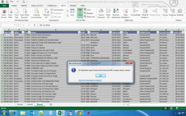 Deleted confirmation with records count
